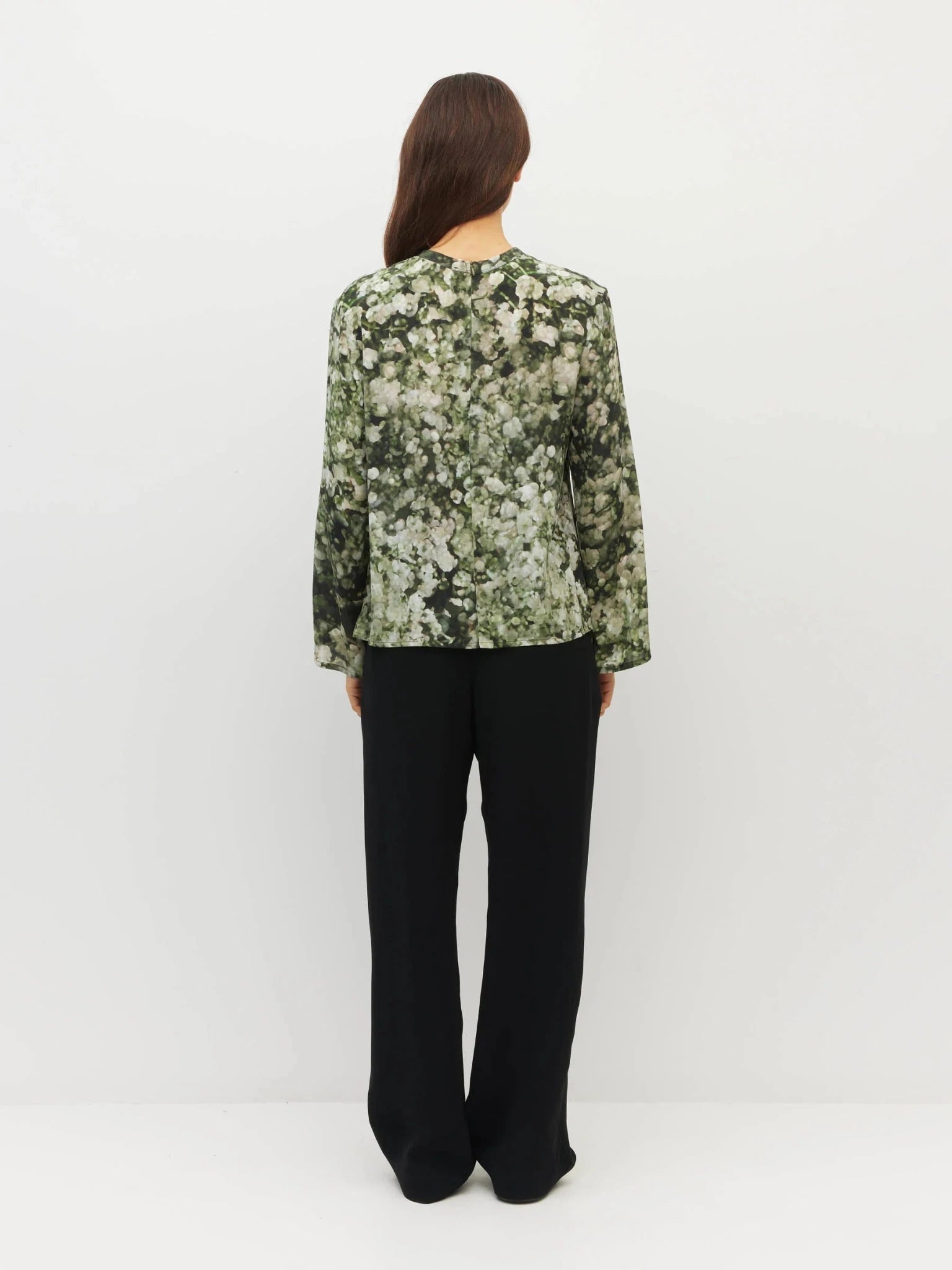 Juliette Hogan | L/S Fancy T (Gypsy Flora Crepe) | Seagrass | Palm Boutique