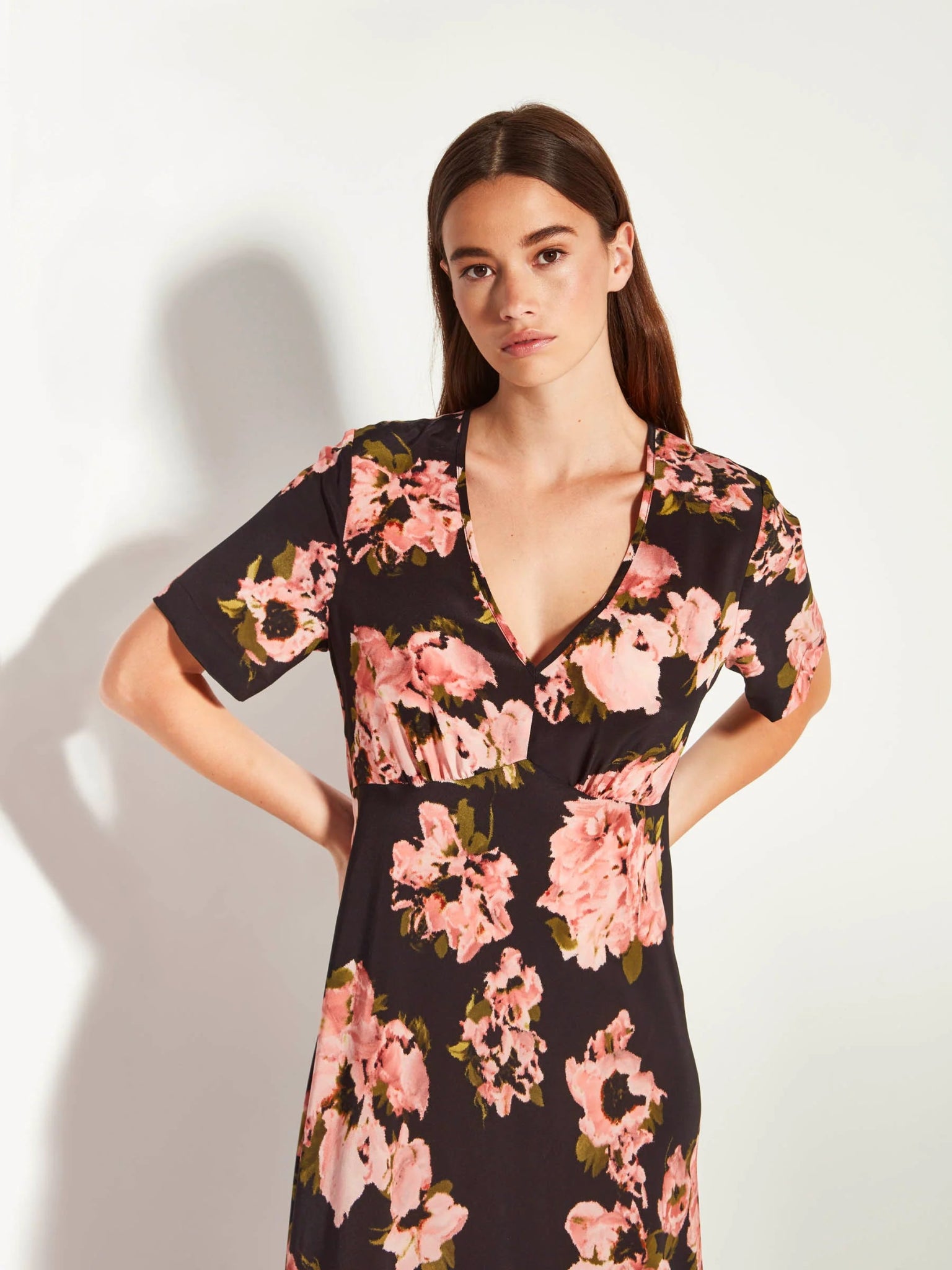 Juliette Hogan | Sawyer Dress (Ruffled Tulips Silk) Shadow | Palm Boutique