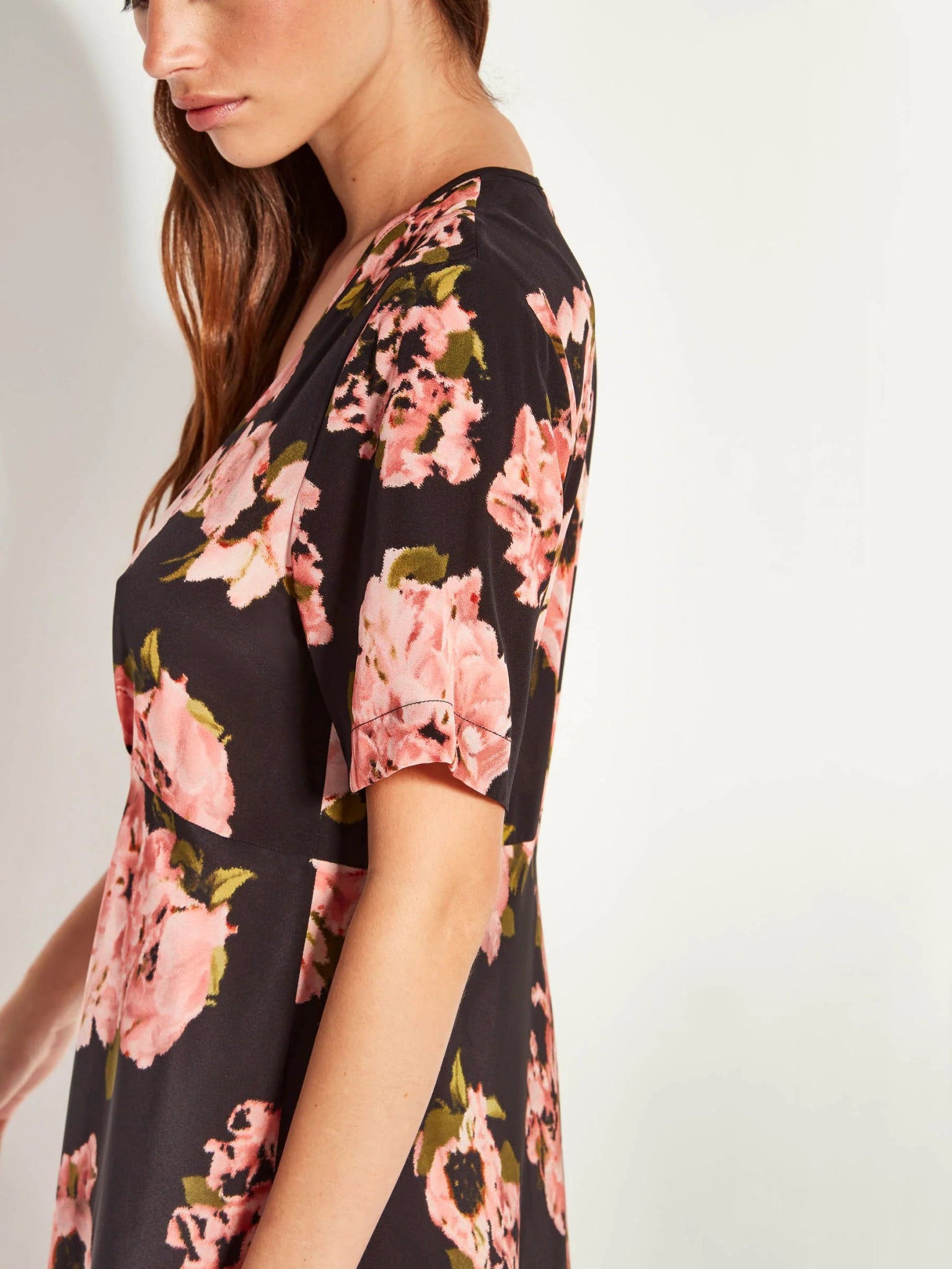 Juliette Hogan | Sawyer Dress (Ruffled Tulips Silk) Shadow | Palm Boutique