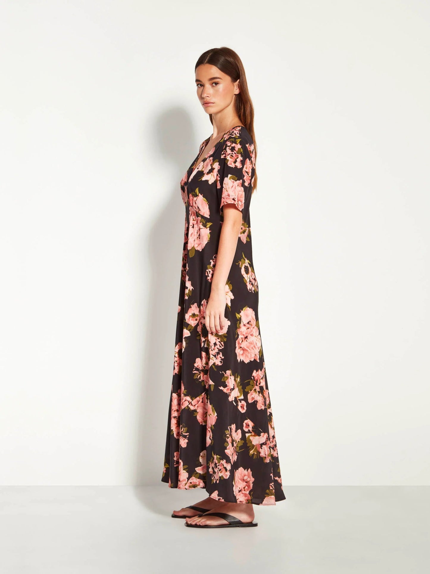 Juliette Hogan | Sawyer Dress (Ruffled Tulips Silk) Shadow | Palm Boutique