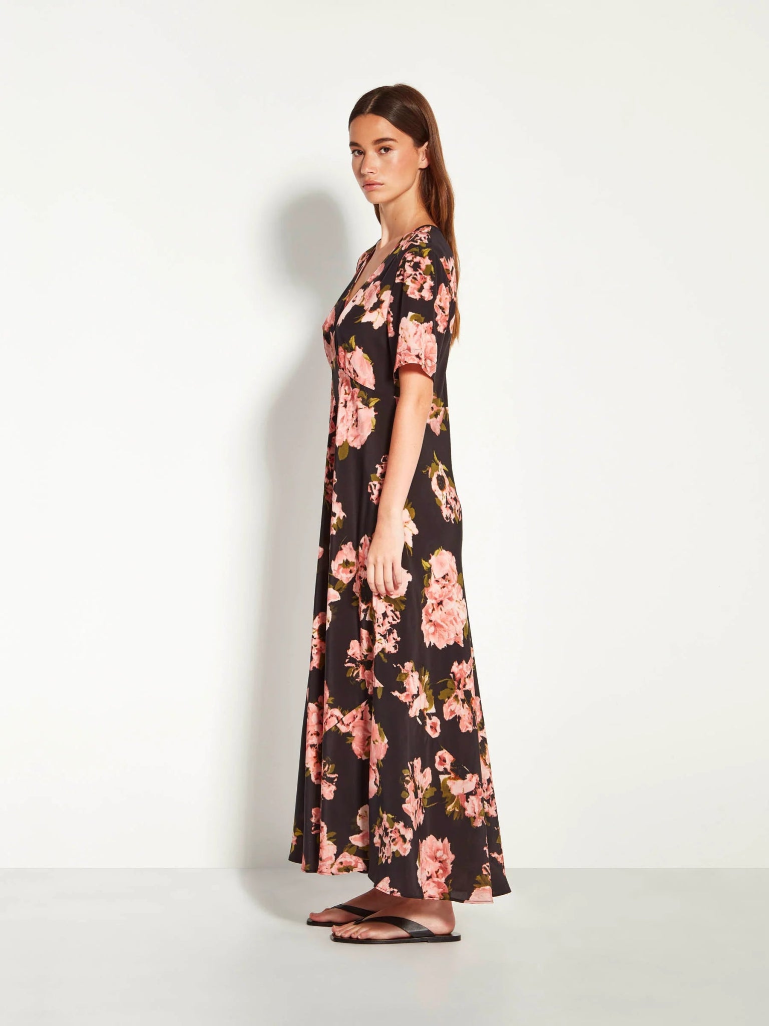 Juliette Hogan | Sawyer Dress (Ruffled Tulips Silk) Shadow | Palm Boutique