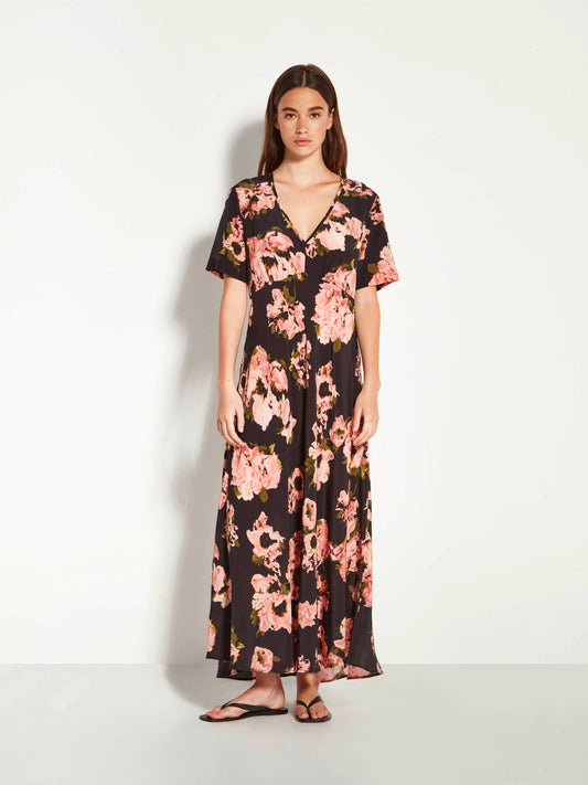 Juliette Hogan | Sawyer Dress (Ruffled Tulips Silk) Shadow | Palm Boutique