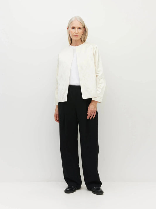 Juliette Hogan | Swing Jacket (Sculptural Satin) | Antique Pearl | Palm Boutique