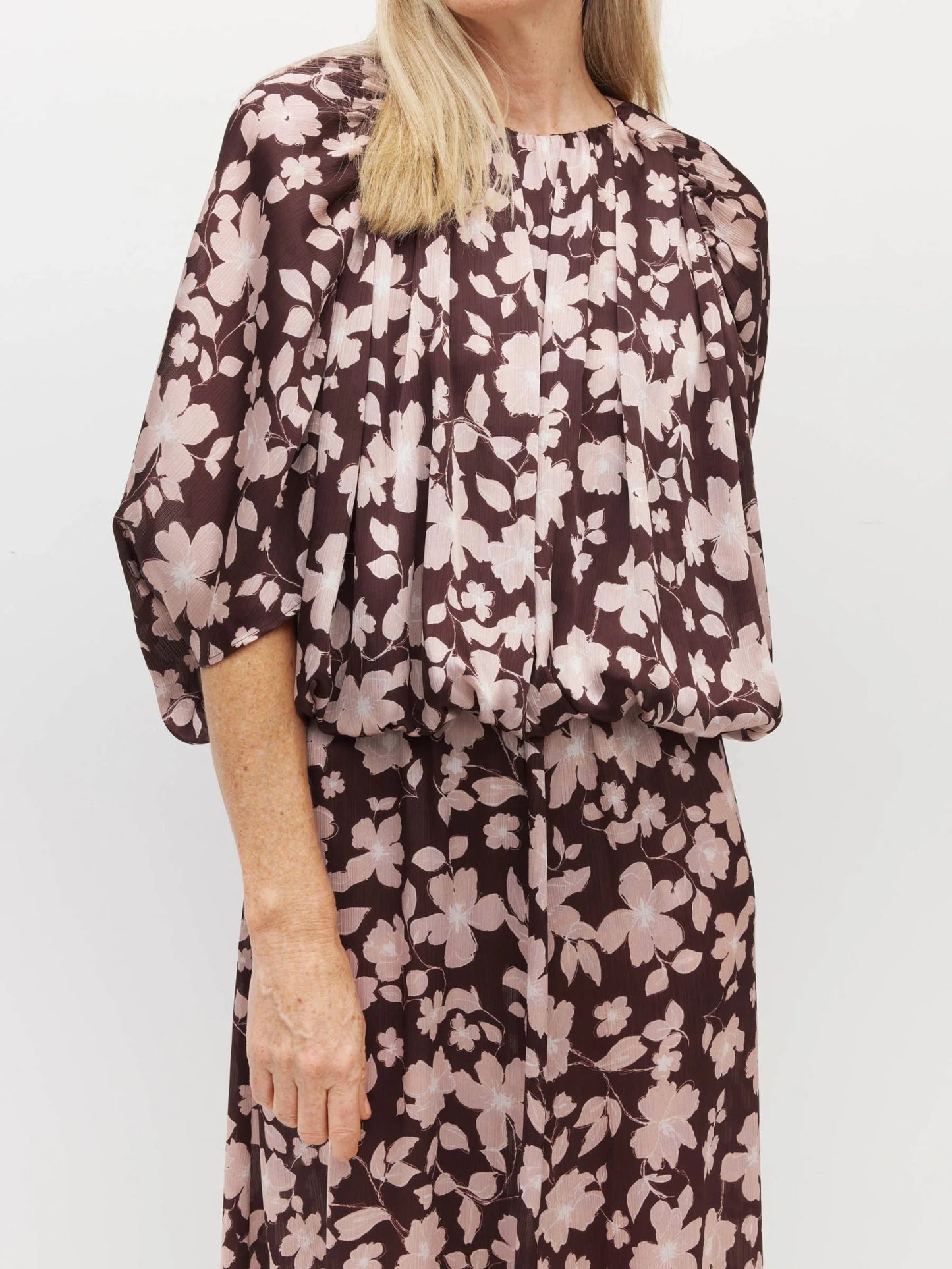 Juliette Hogan | Una Dress (Dusk Blossom Plisse) | Rose Lustre | Palm Boutique