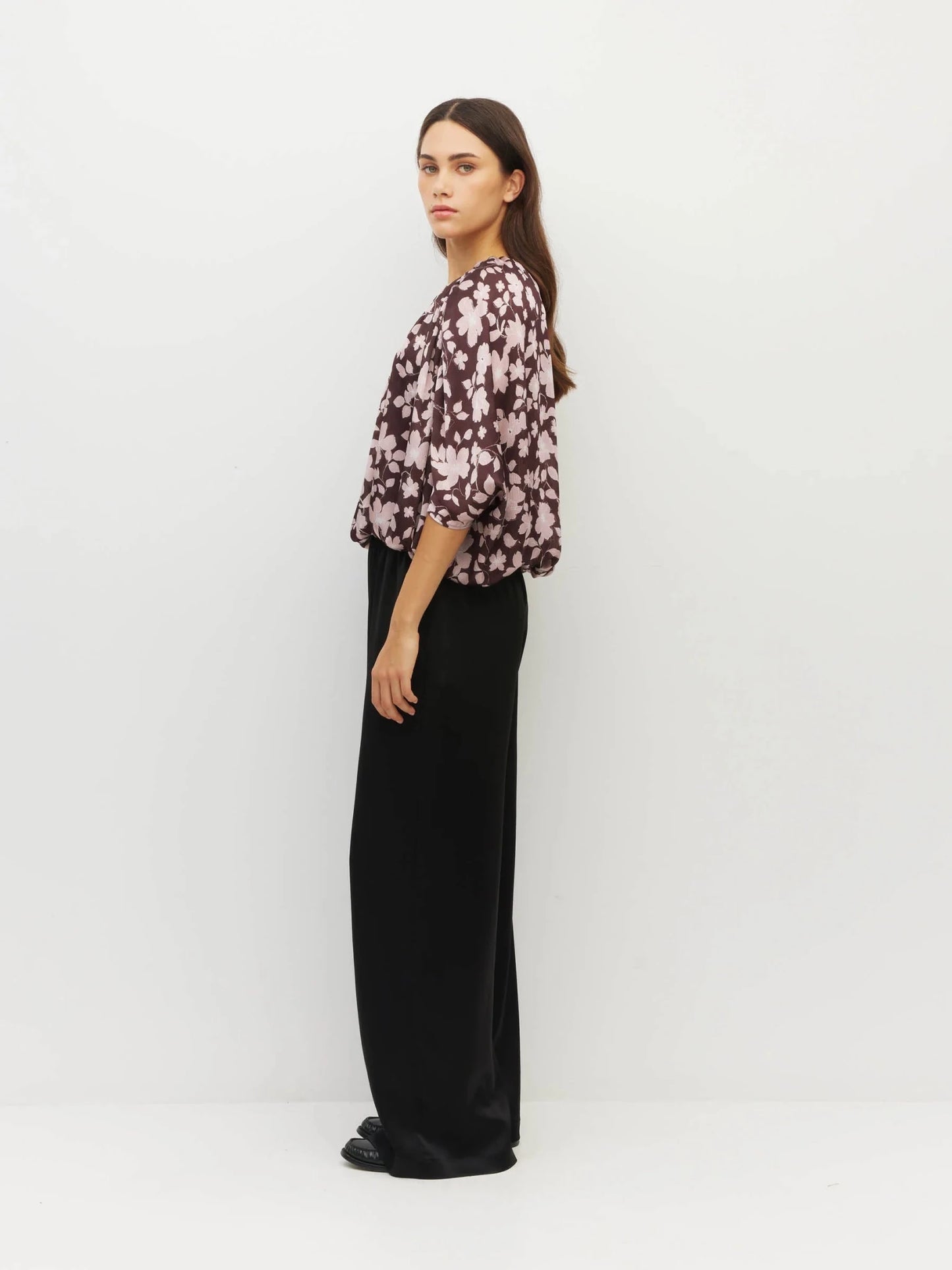 Juliette Hogan | Una Top (Dusk Blossom Plisse) | Rose Lustre | Palm Boutique