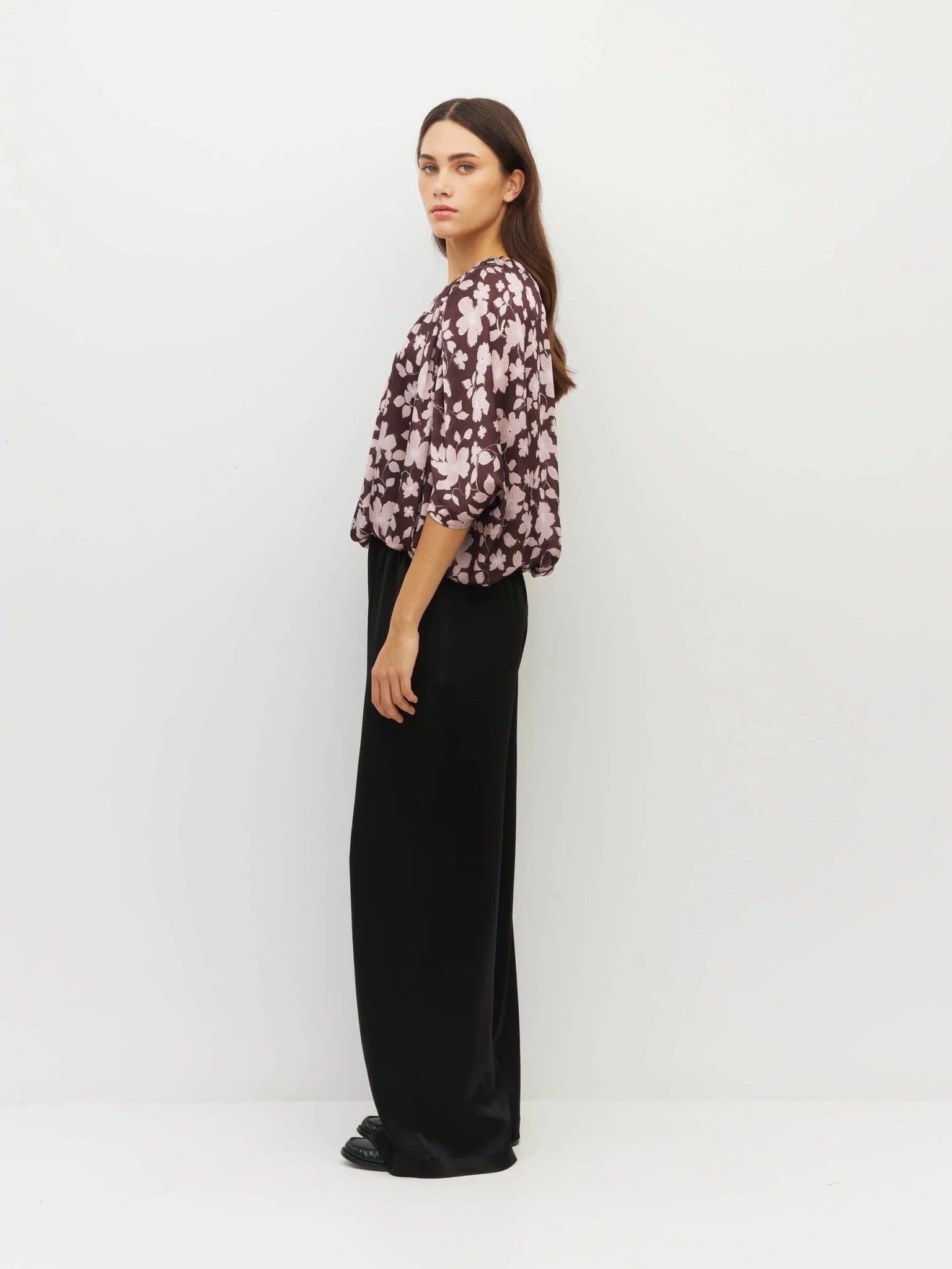 Juliette Hogan | Una Top (Dusk Blossom Plisse) | Rose Lustre | Palm Boutique