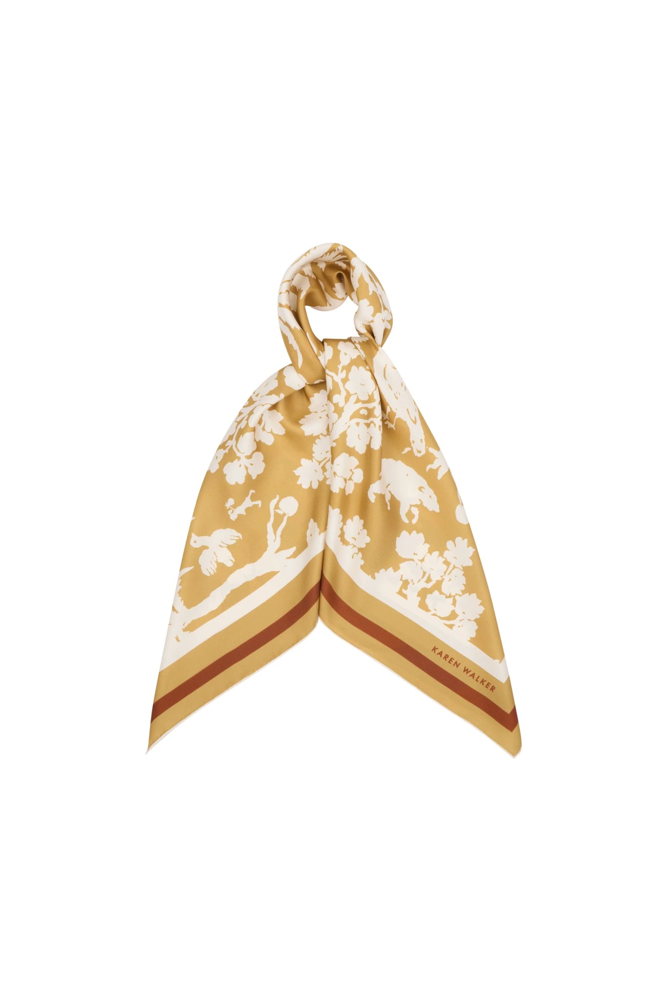 Karen Walker | Animal Kingdom Classic Silk Scarf | Ochre | Palm Boutique