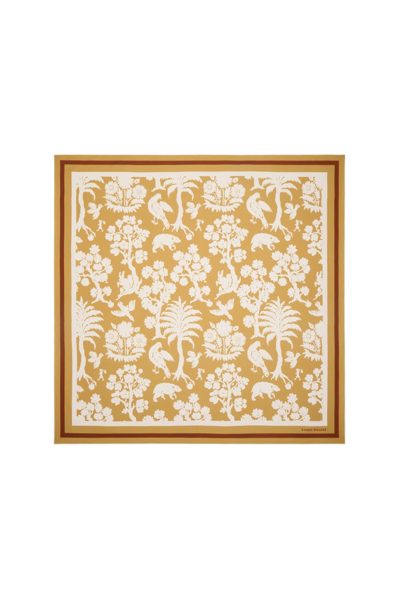 Karen Walker | Animal Kingdom Classic Silk Scarf | Ochre | Palm Boutique