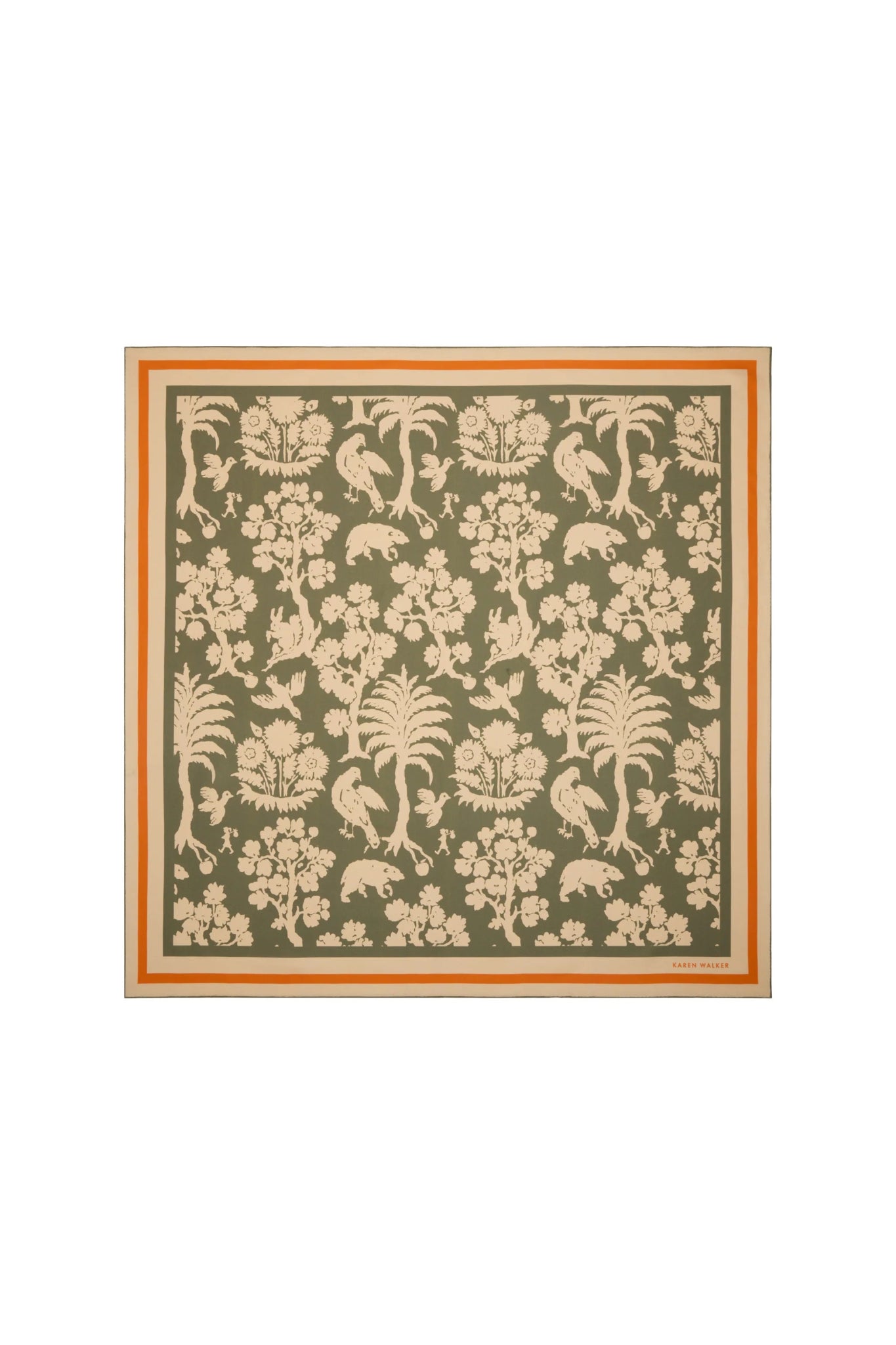 Karen Walker | Animal Kingdom Classic Silk Scarf | Olive | Palm Boutique