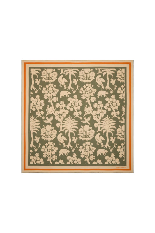 Karen Walker | Animal Kingdom Classic Silk Scarf | Olive | Palm Boutique