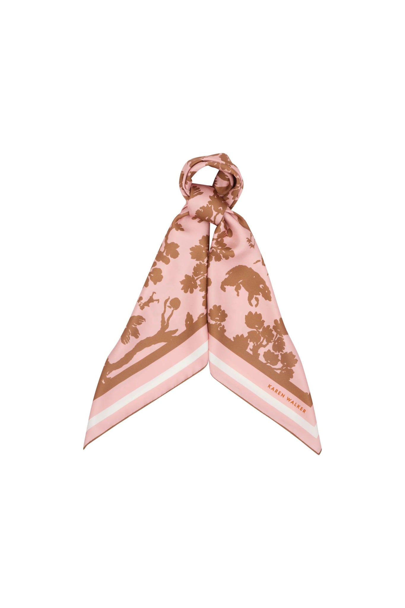 Karen Walker | Animal Kingdom Classic Silk Scarf | Pink | Palm Boutique