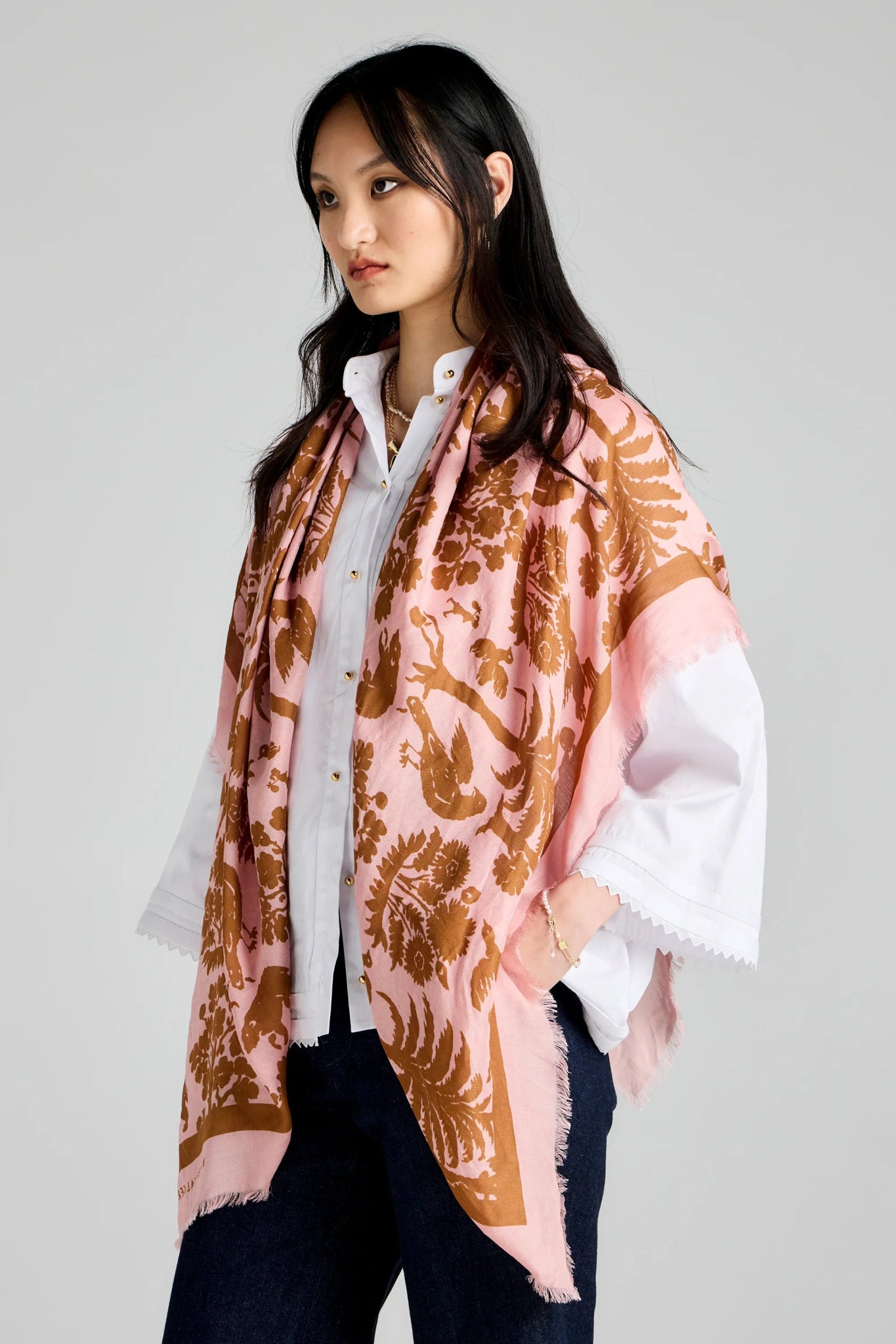Karen Walker | Animal Kingdom Modal Twill Scarf | Pink | Palm Boutique