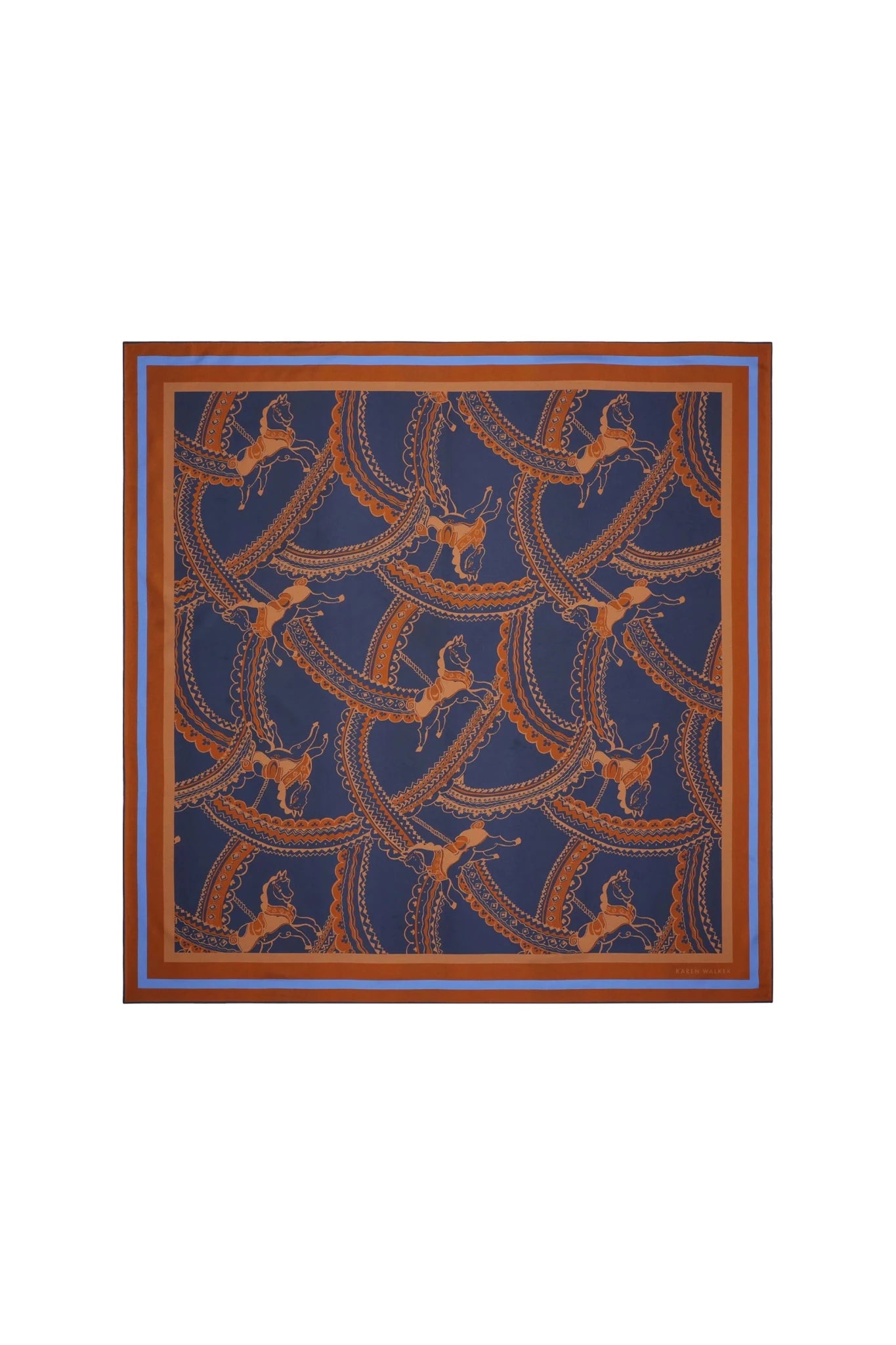Karen Walker | Carousel Classic Silk Scarf | Navy Multi | Palm Boutique