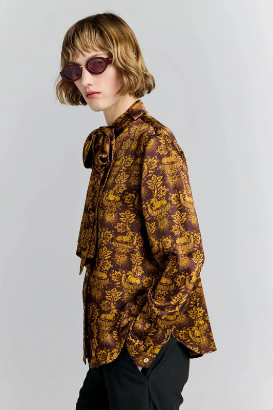 Karen Walker | Deb Shirt | Chocolate Multi | Palm Boutique
