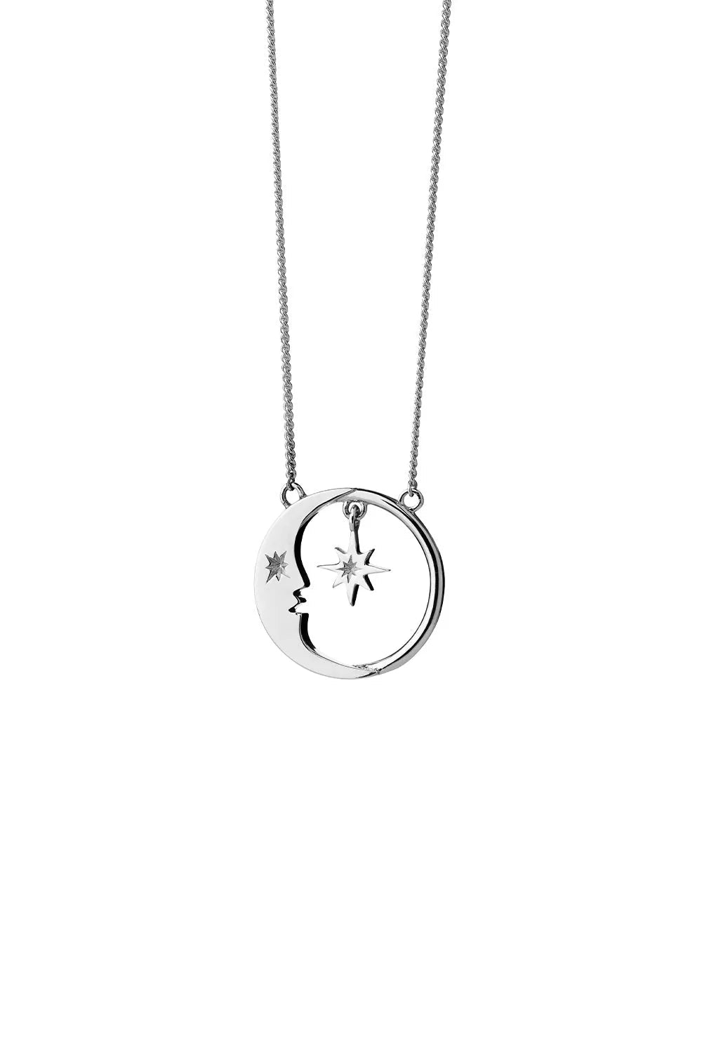 Karen Walker | Eclipse Moon & Star Necklace | Stirling Silver | Palm Boutique