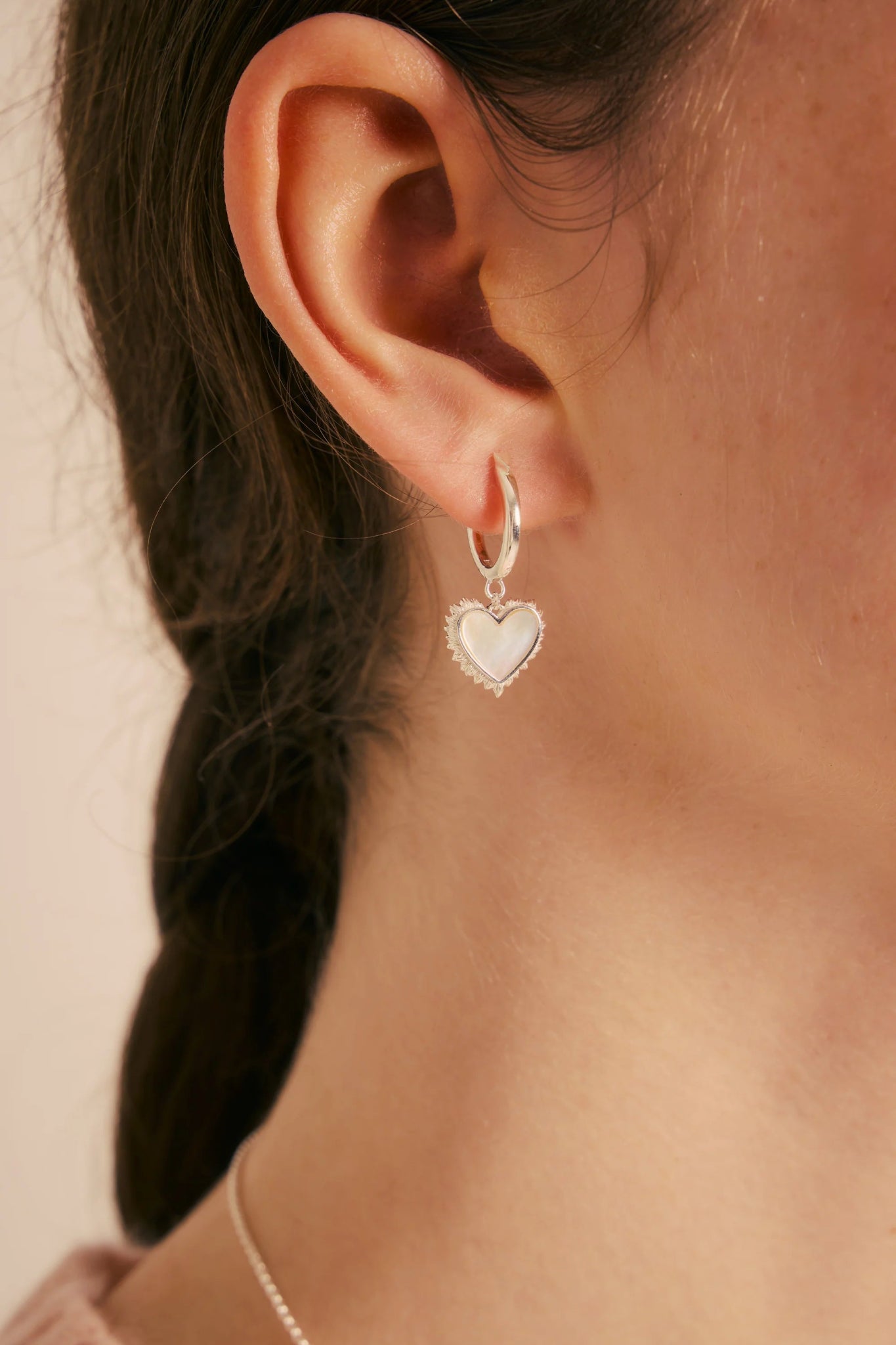 Karen Walker | Flaming Mother Of Pearl Hoops | Silver | Palm Boutique