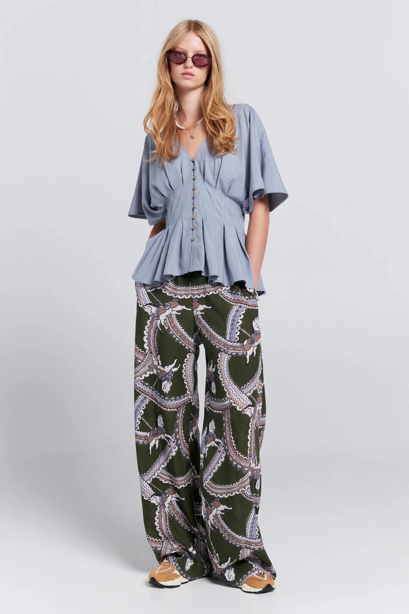 Karen Walker | Frontier Trouser | Olive Multi | Palm Boutique