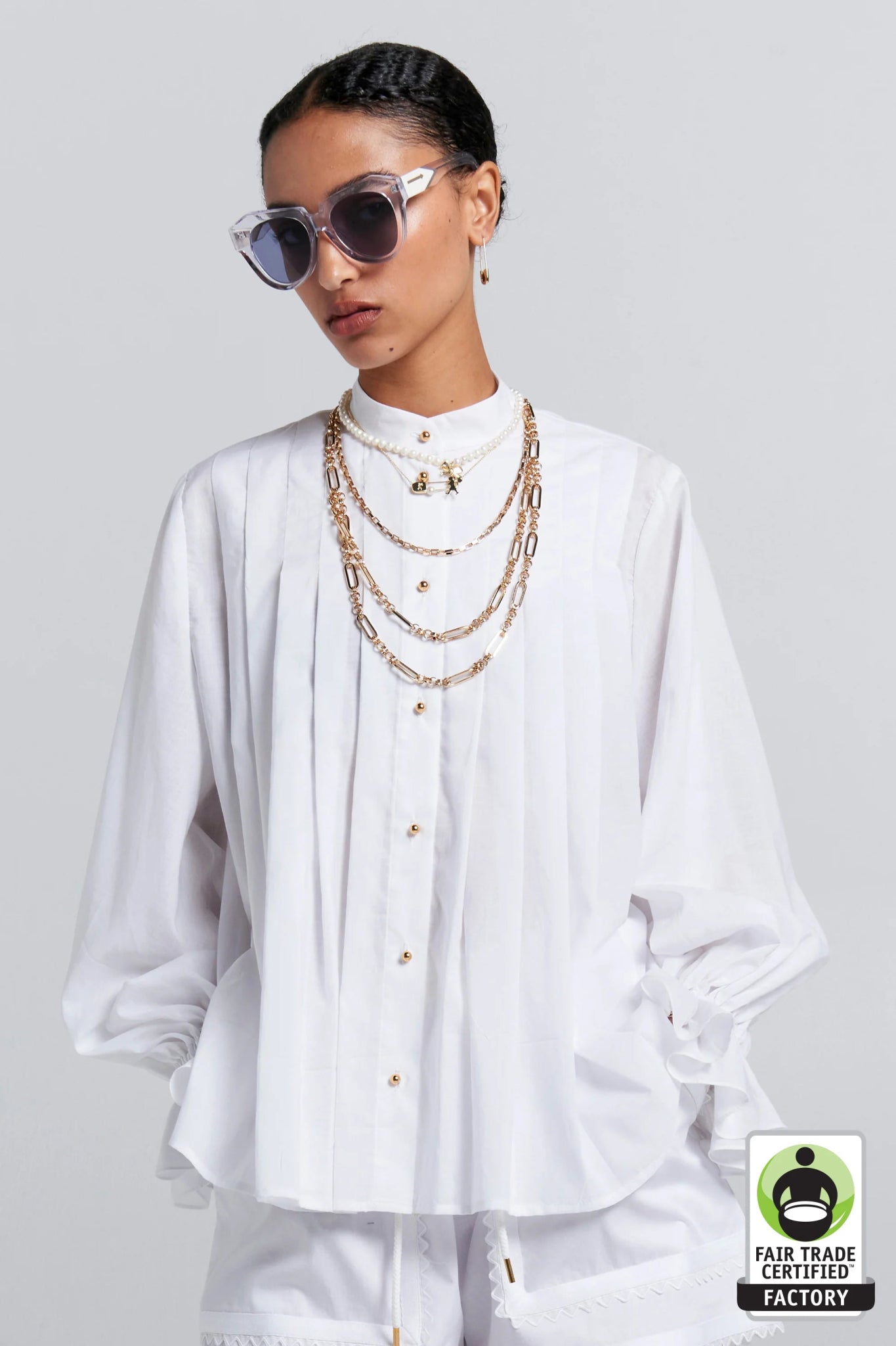 Karen Walker | Furrow Shirt | White | Palm Boutique