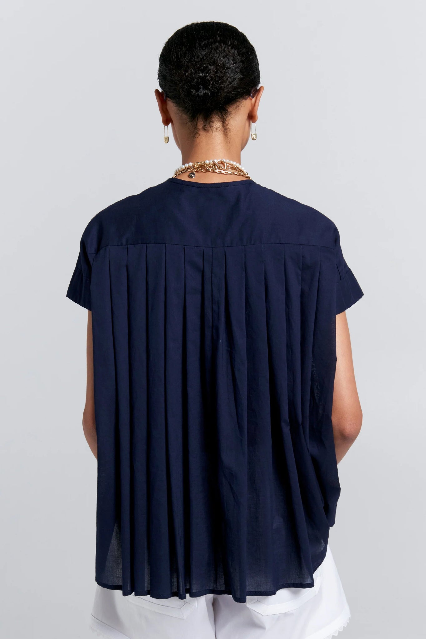 Karen Walker | Furrow Sleeveless Shirt | Navy | Palm Boutique