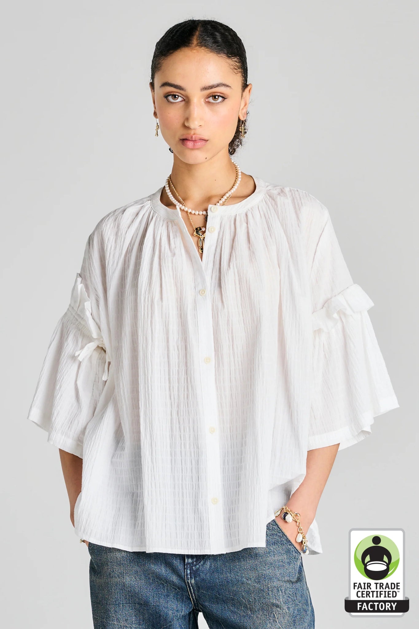 Karen Walker | Glade Shirt | Off White | Palm Boutique