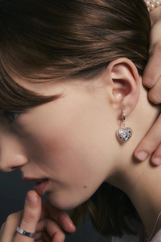 Karen Walker | Heart Thrills Hoop Earrings | Silver | Palm Boutique