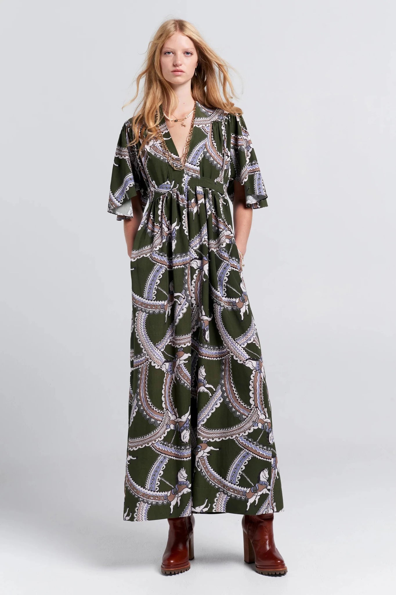 Karen Walker | Jamboree Dress | Olive Multi | Palm Boutique