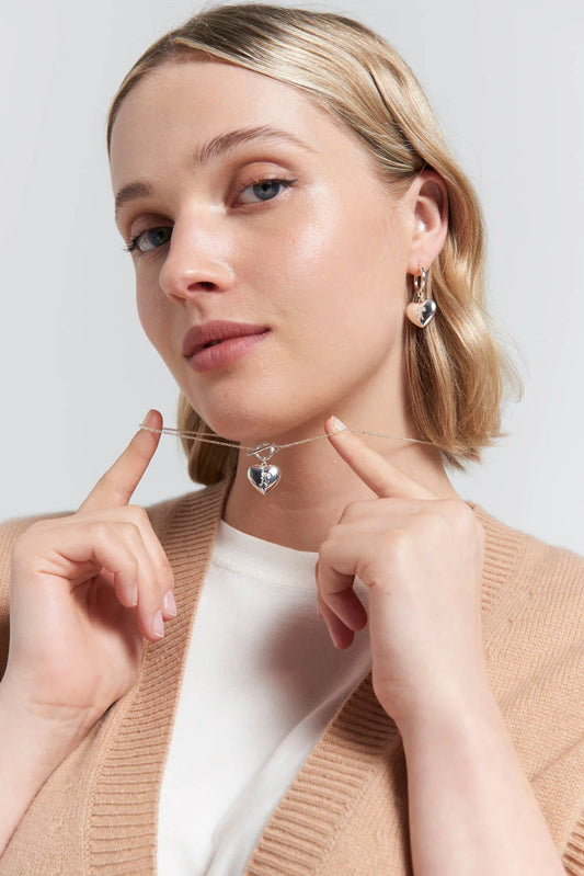 Karen Walker Jewellery | Runaway Heart Fob Necklace - 45cm | Silver | Palm Boutique