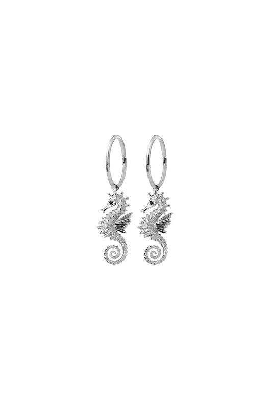 Karen Walker Jewellery | Seahorse Sleepers w Black Spinel | Silver | Palm Boutique