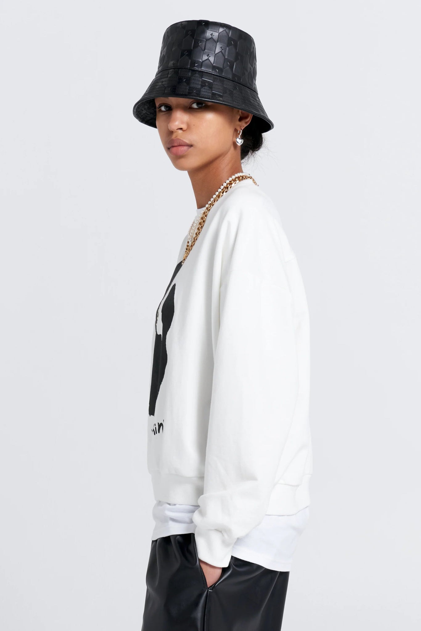 Karen Walker | Keep Walkin' Organic Cotton Crewneck Sweatshirt | Off - White | Palm Boutique