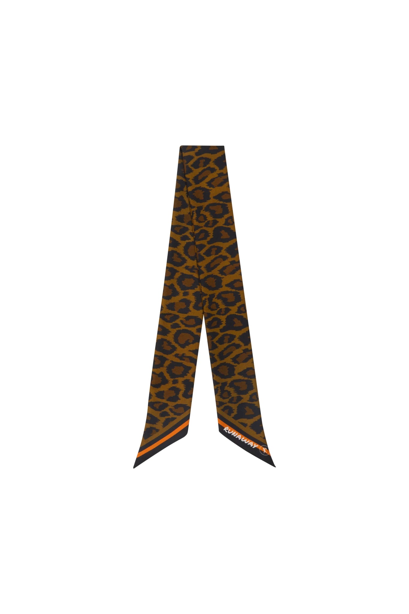 Karen Walker | Leopard Silk Twilly Scarf | Tan | Palm Boutique
