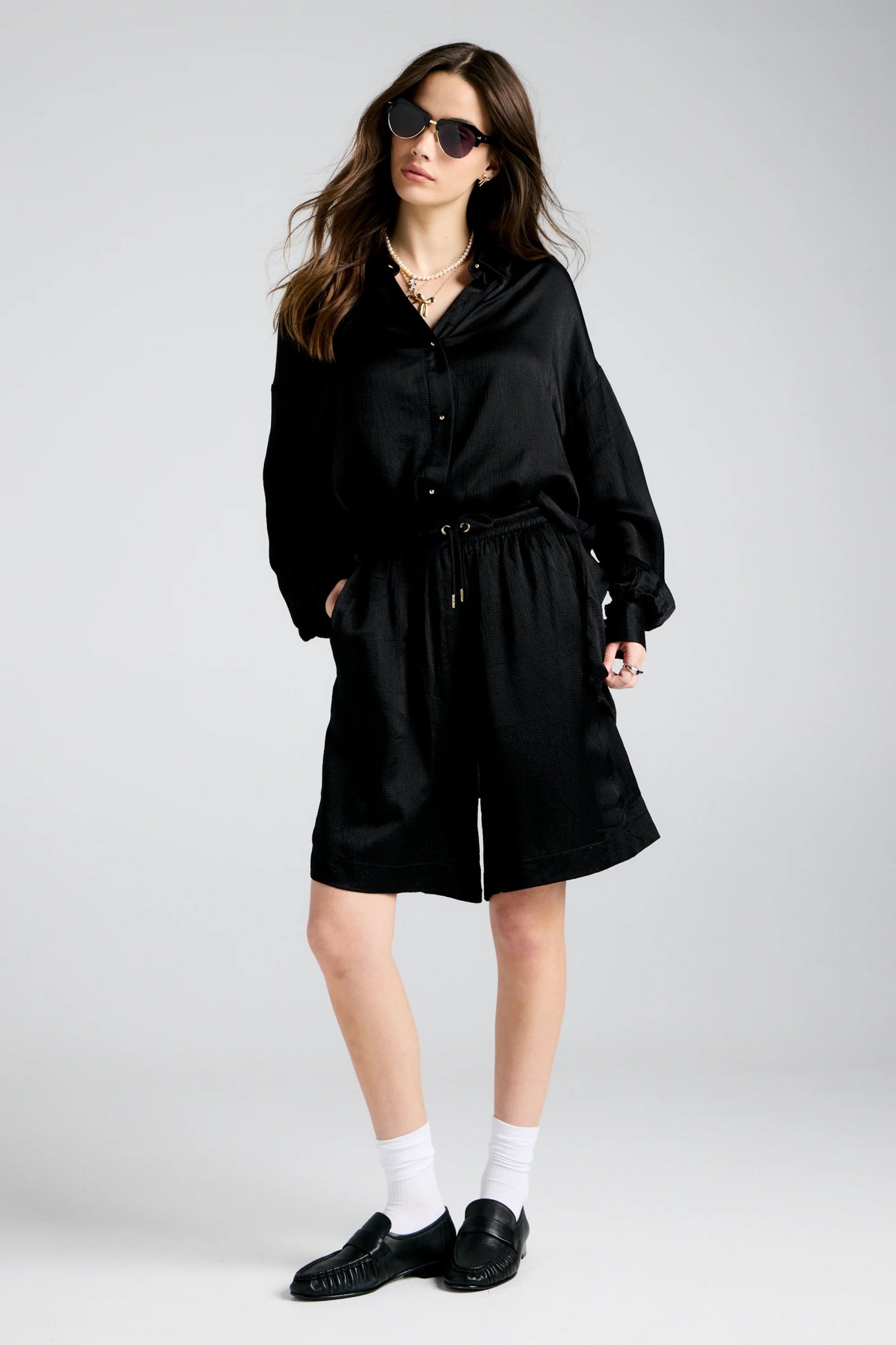 Karen Walker | Long Maple Shorts | Black | Palm Boutique