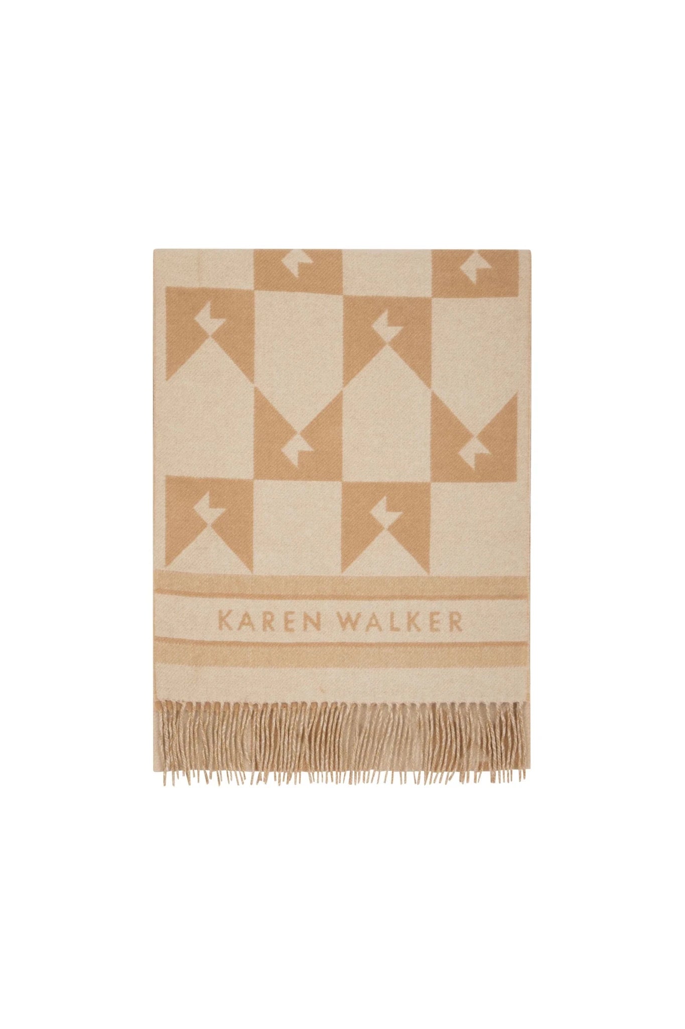 Karen Walker | Monogram Jacquard Scarf | Cream/Tan | Palm Boutique
