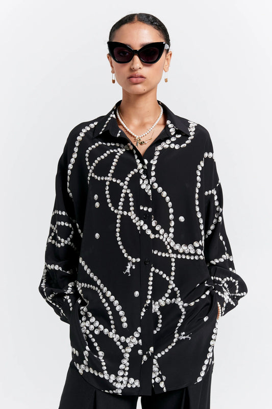 Karen Walker | Oversized Walker Shirt | Black | Palm Boutique