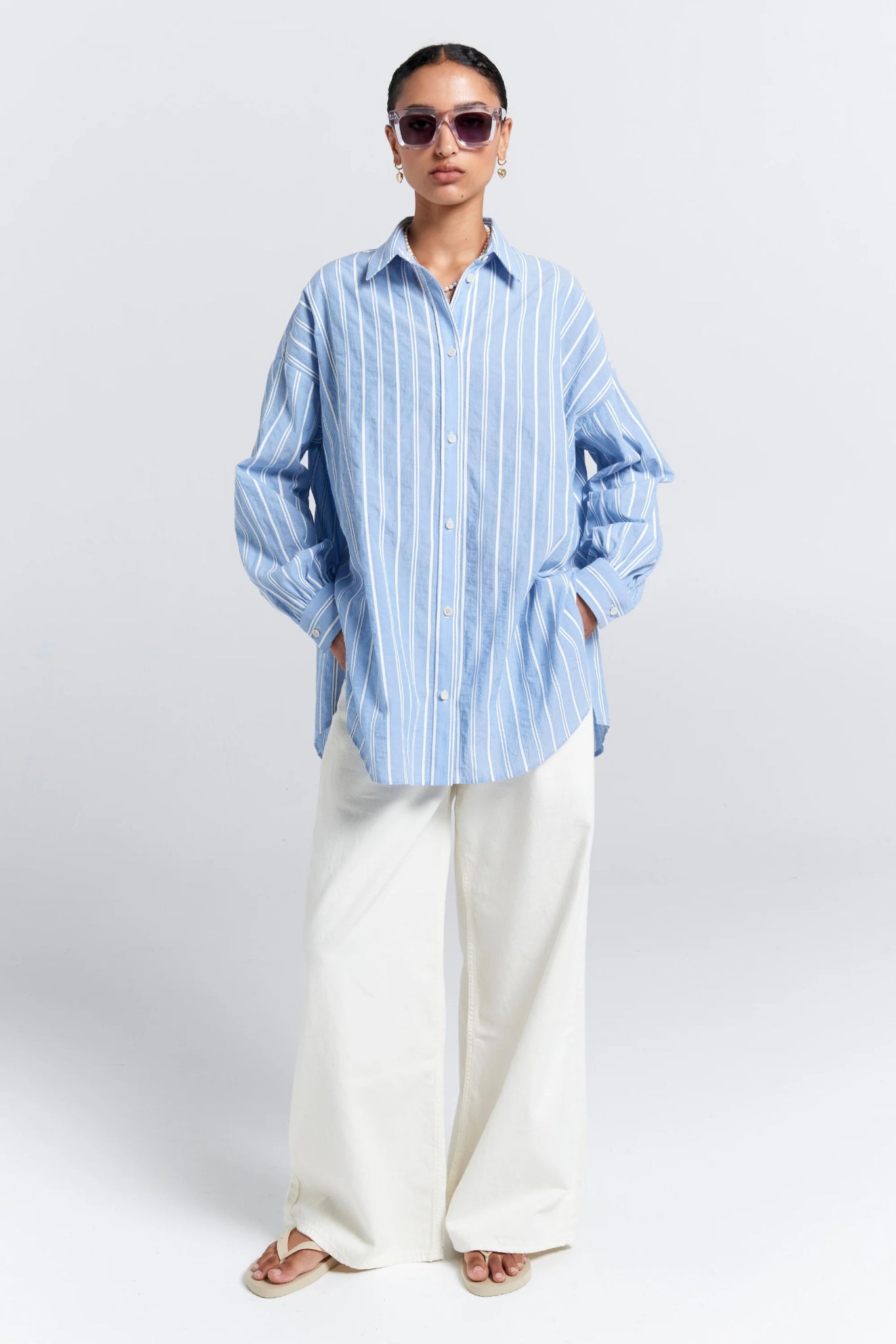 Karen Walker | Oversized Walker Shirt | Blue | Palm Boutique
