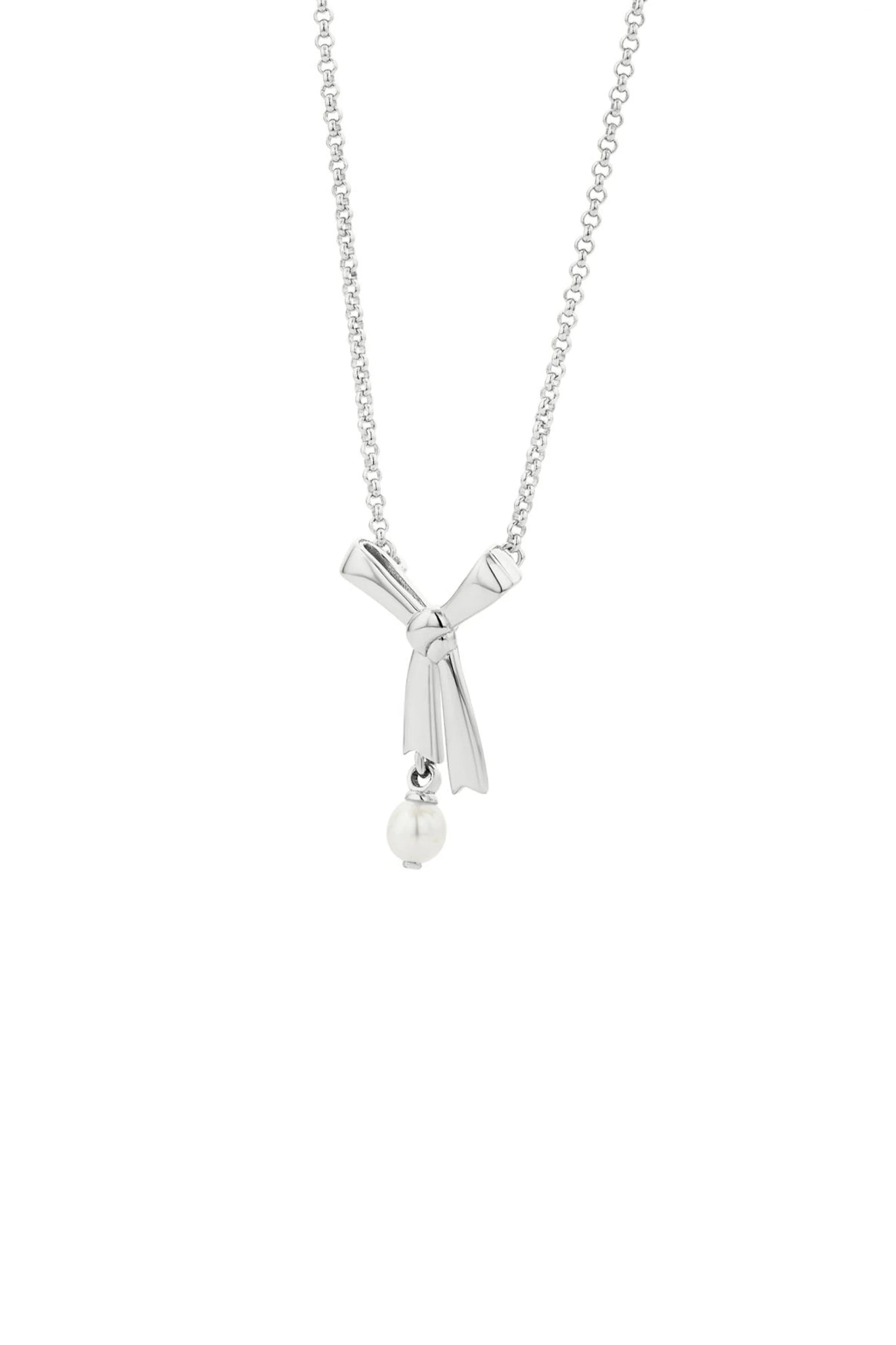 Karen Walker | Pearl Bow Necklace 45cm | Sterling Silver | Palm Boutique
