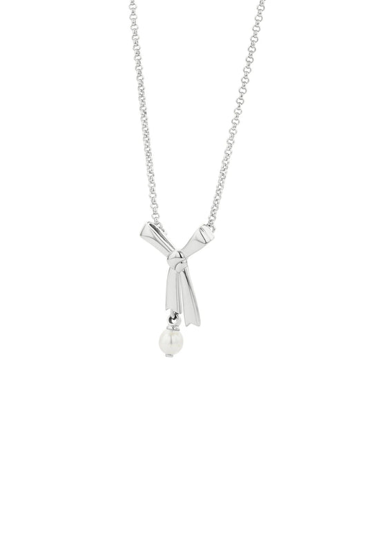 Karen Walker | Pearl Bow Necklace 45cm | Sterling Silver | Palm Boutique