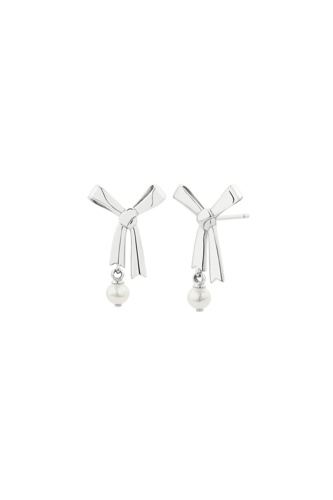 Karen Walker | Pearl Bow Studs | Silver | Palm Boutique
