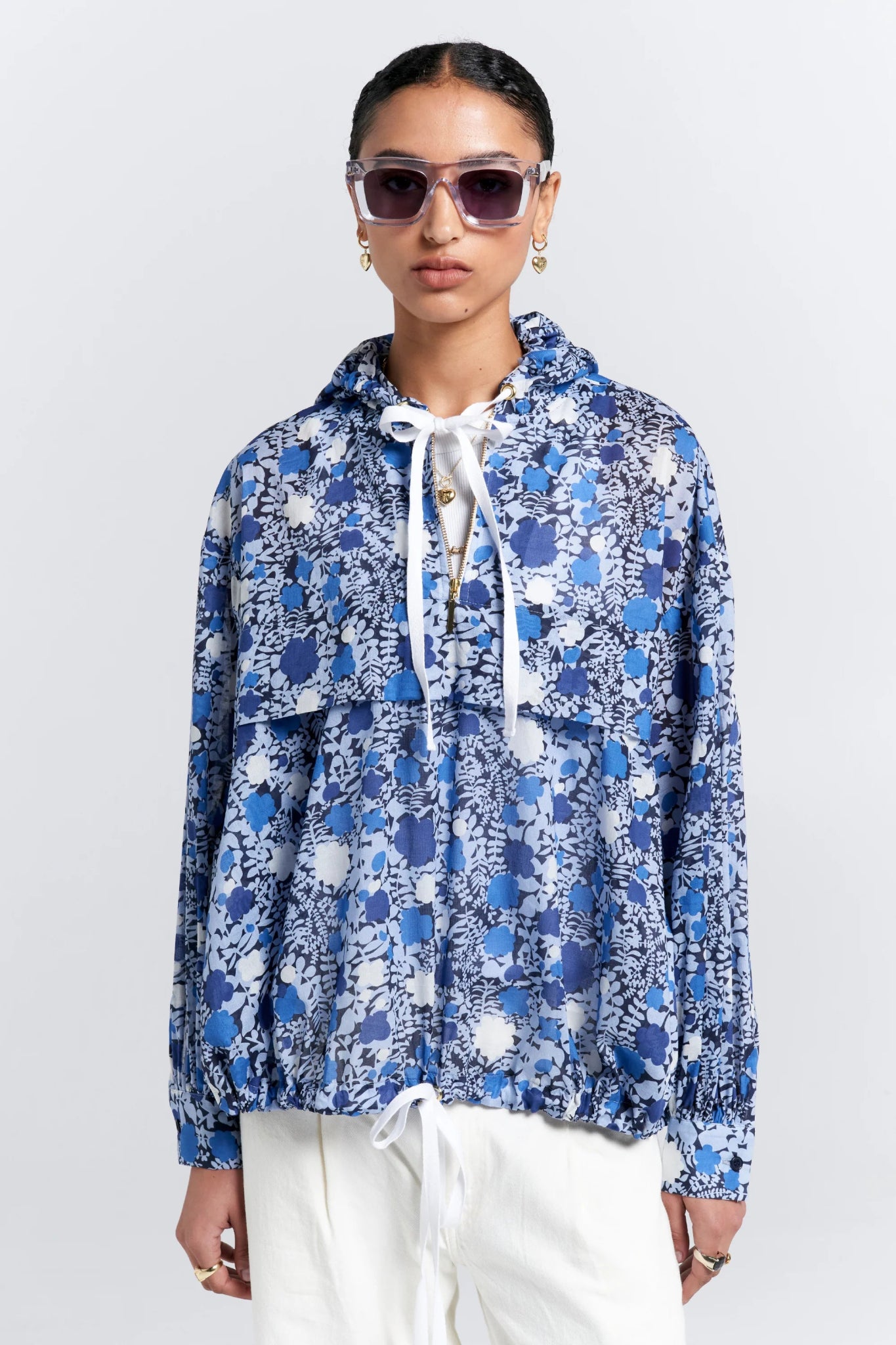 Karen Walker | Perfect Day Beach Hoodie | Blue Multi | Palm Boutique