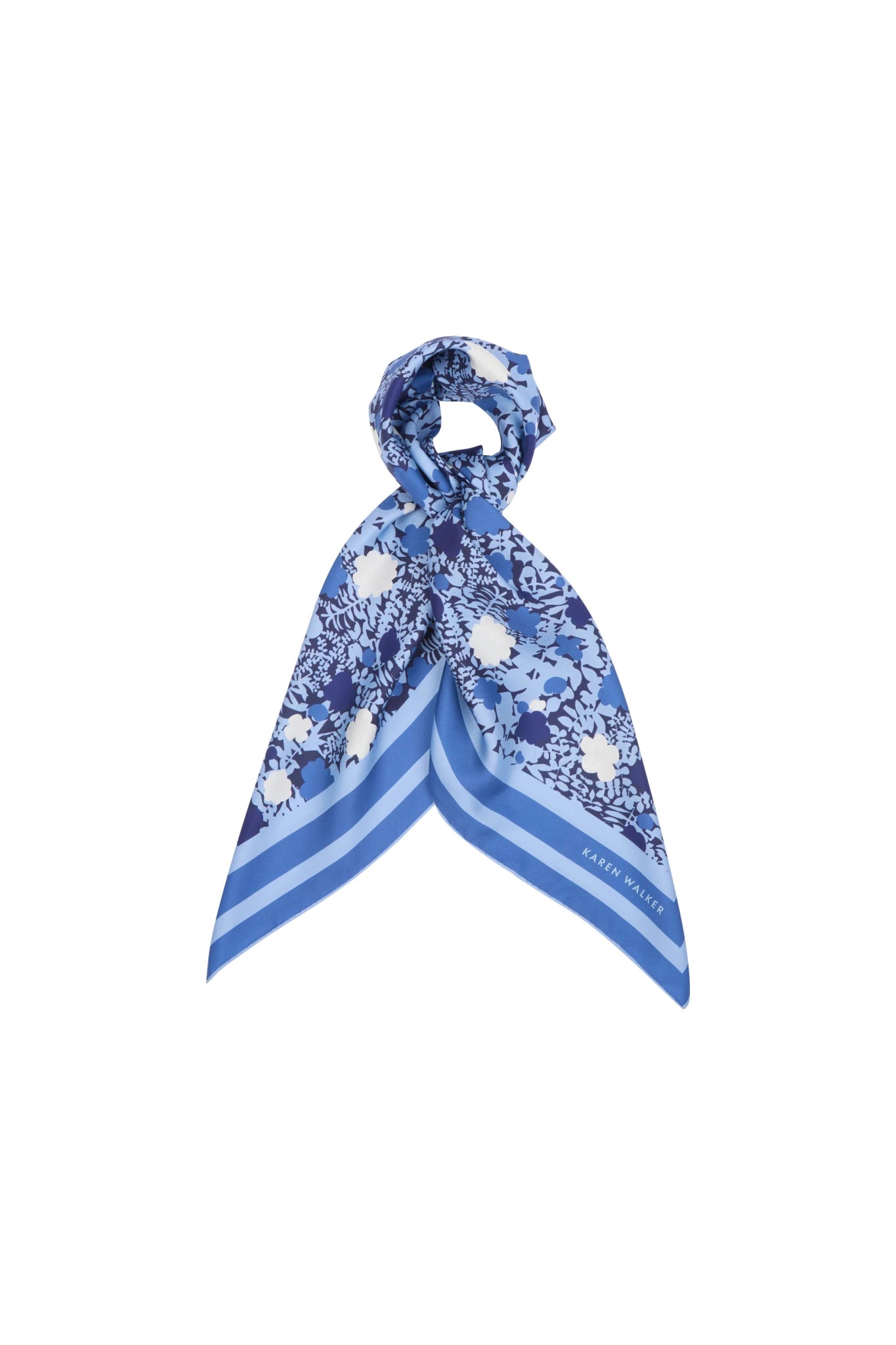 Karen Walker | Perfect Day Classic Silk Scarf | Blue | Palm Boutique