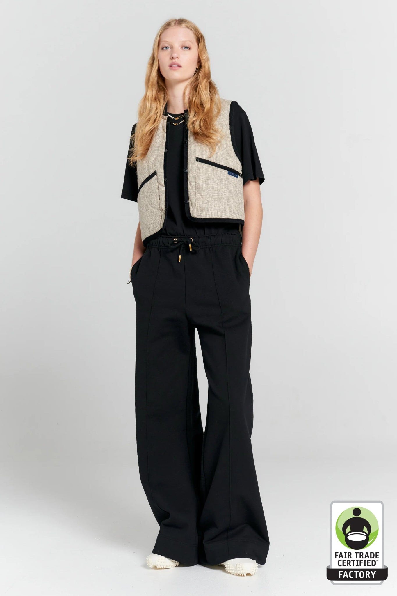 Karen Walker | Pin Tuck Track Pants | Black | Palm Boutique
