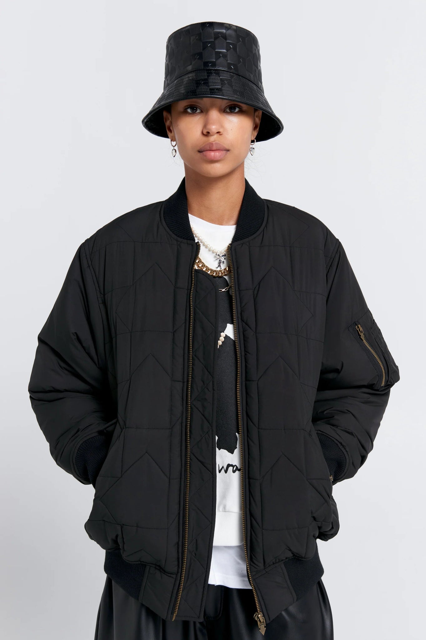Karen Walker | Quilted Bomber Jacket | Black | Palm Boutique