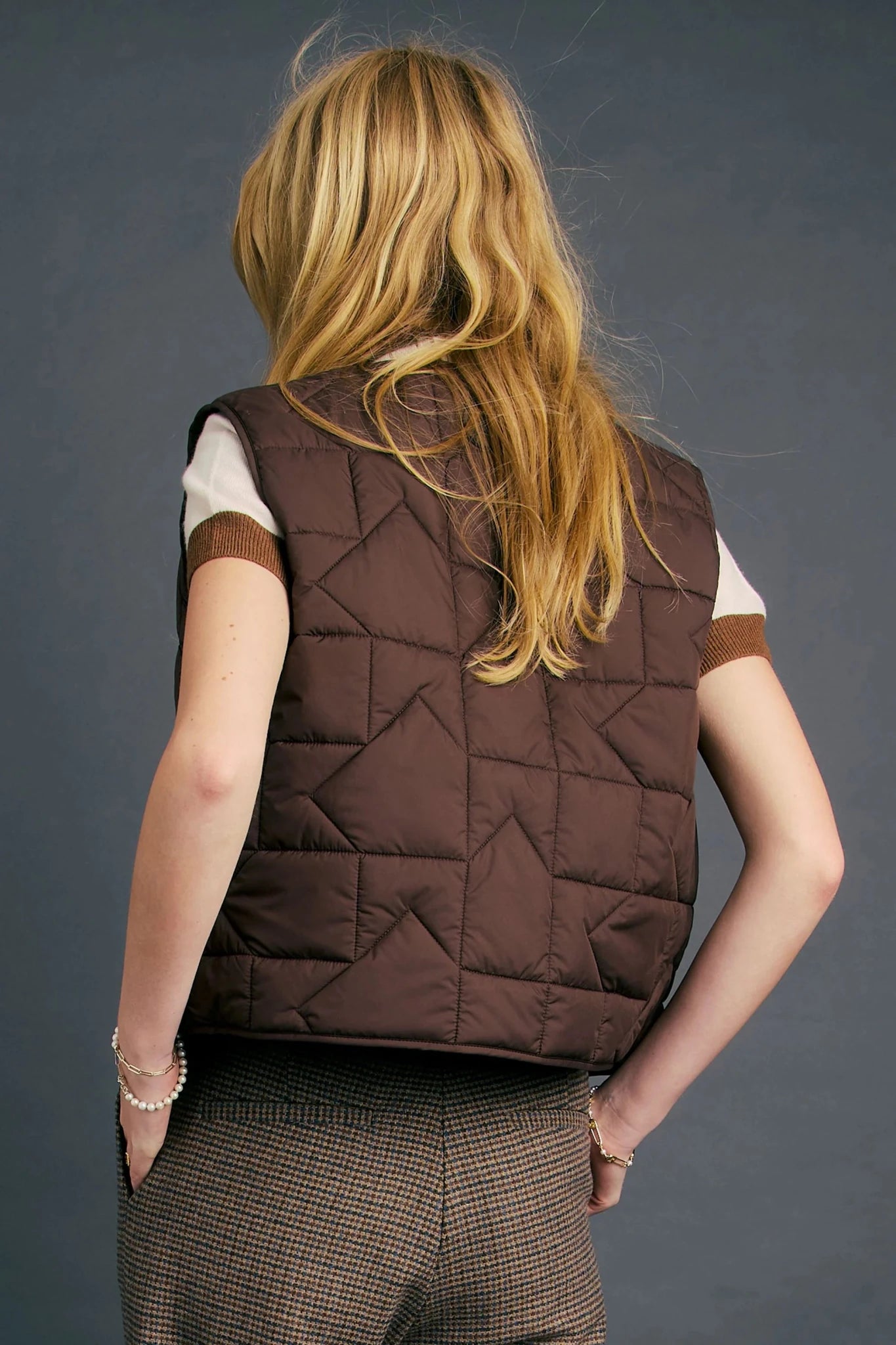 Karen Walker | Quilted Drift Vest | Chocolate | Palm Boutique