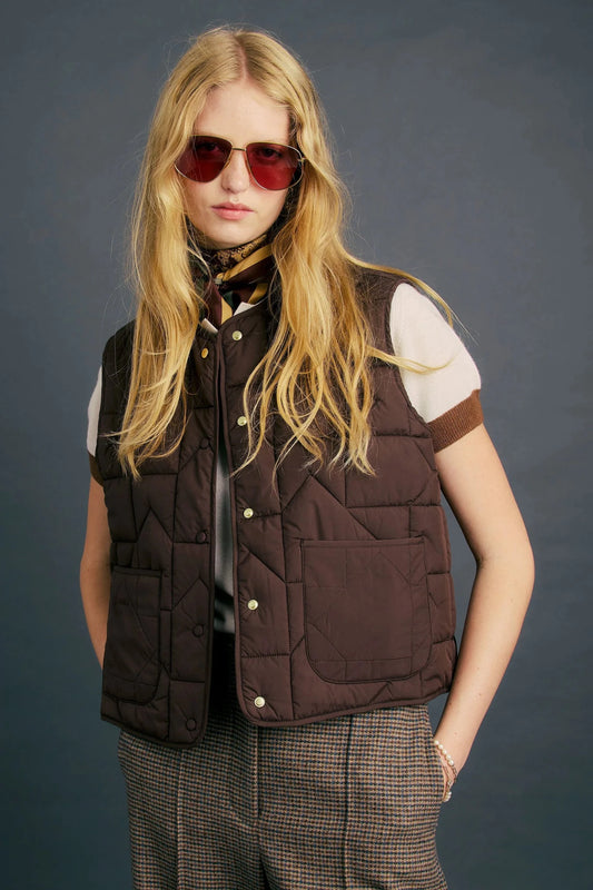 Karen Walker | Quilted Drift Vest | Chocolate | Palm Boutique