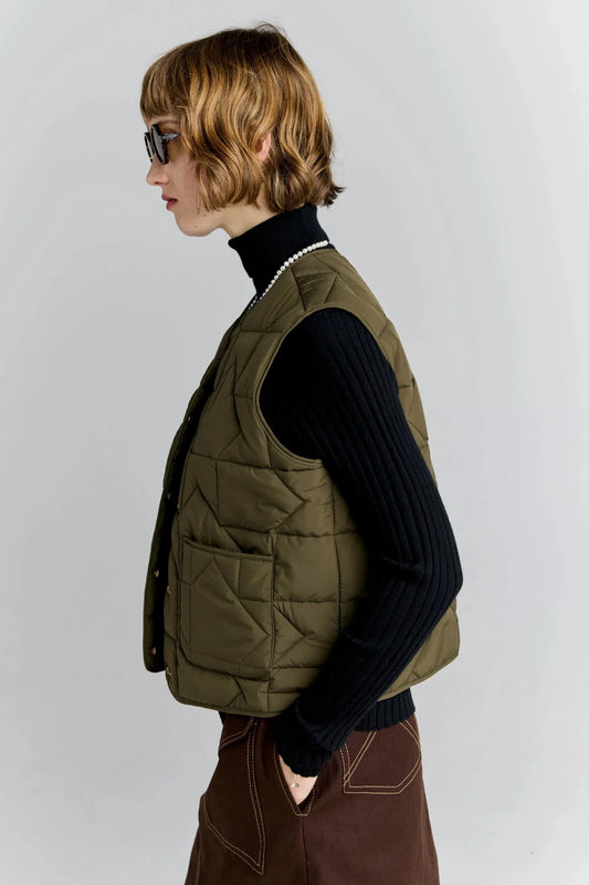 Karen Walker | Quilted Drift Vest | Dark Olive | Palm Boutique