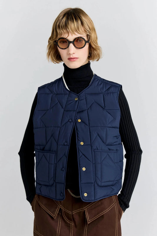 Karen Walker | Quilted Drift Vest | Navy | Palm Boutique