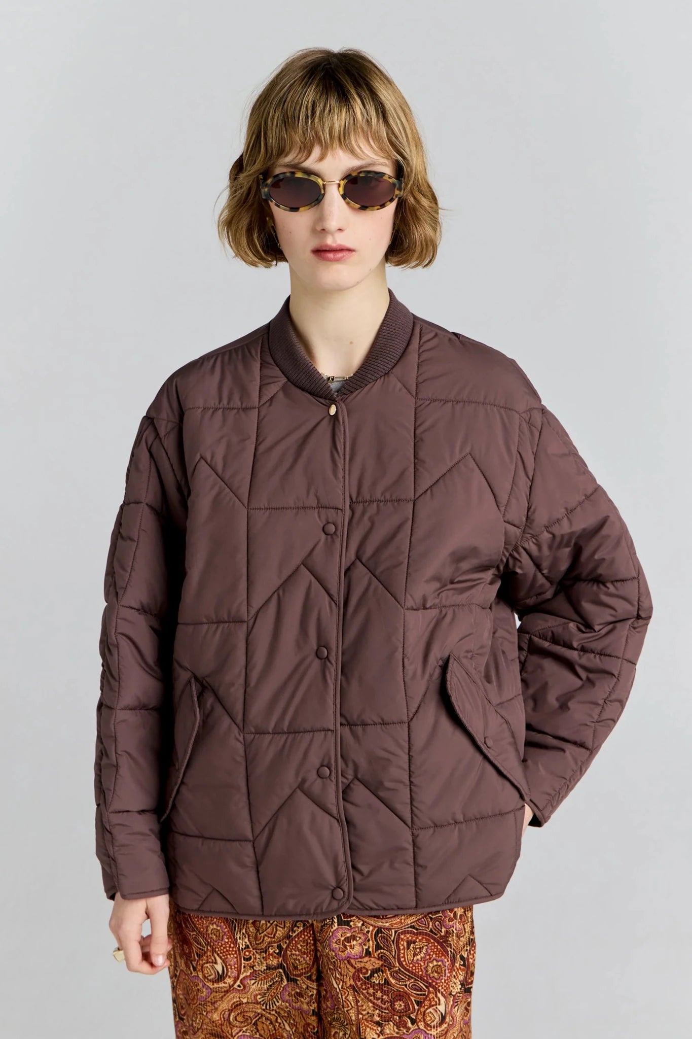 Karen Walker | Quilted Monogram Jacket | Chocolate | Palm Boutique