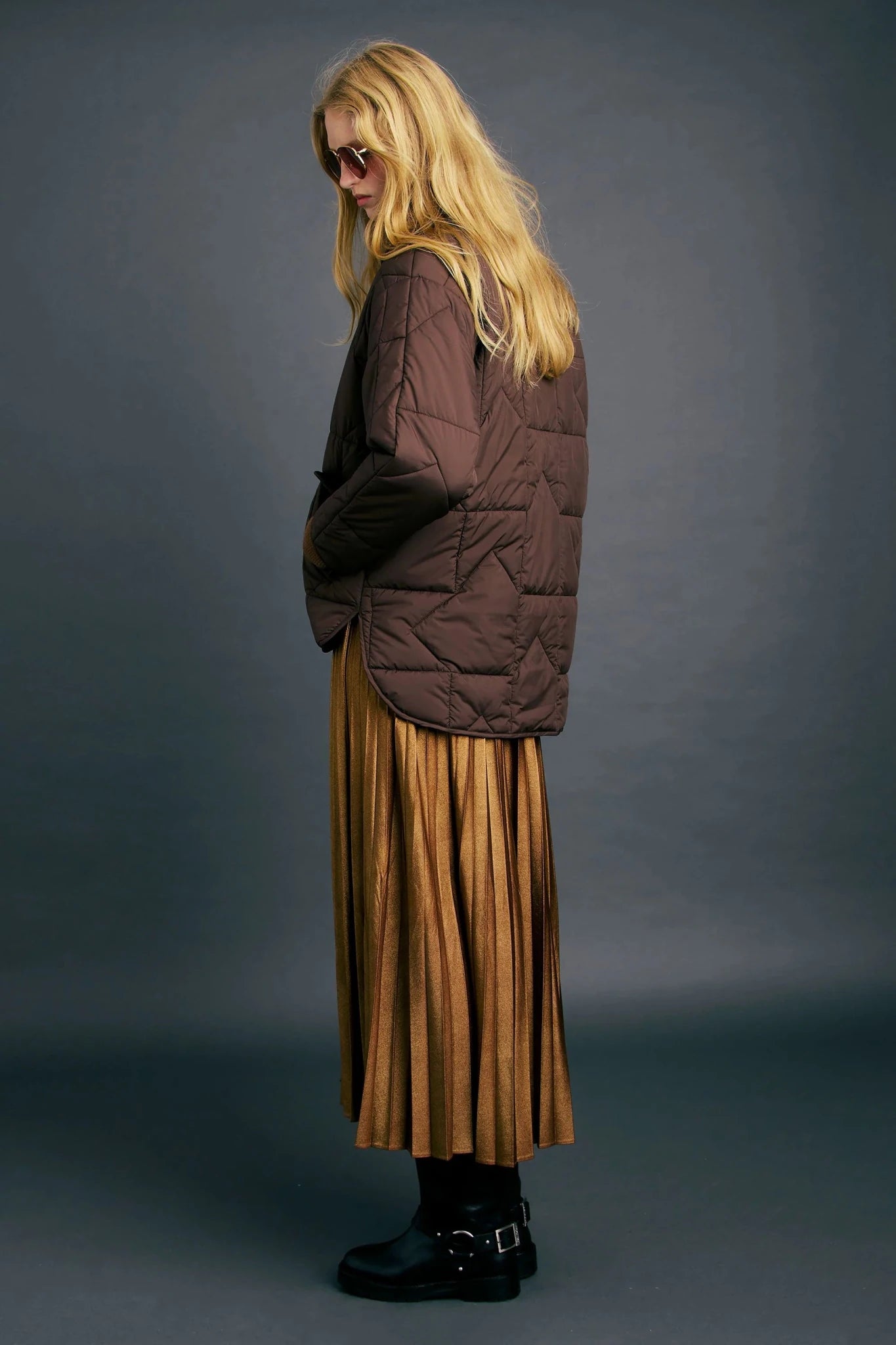 Karen Walker | Quilted Monogram Jacket | Chocolate | Palm Boutique
