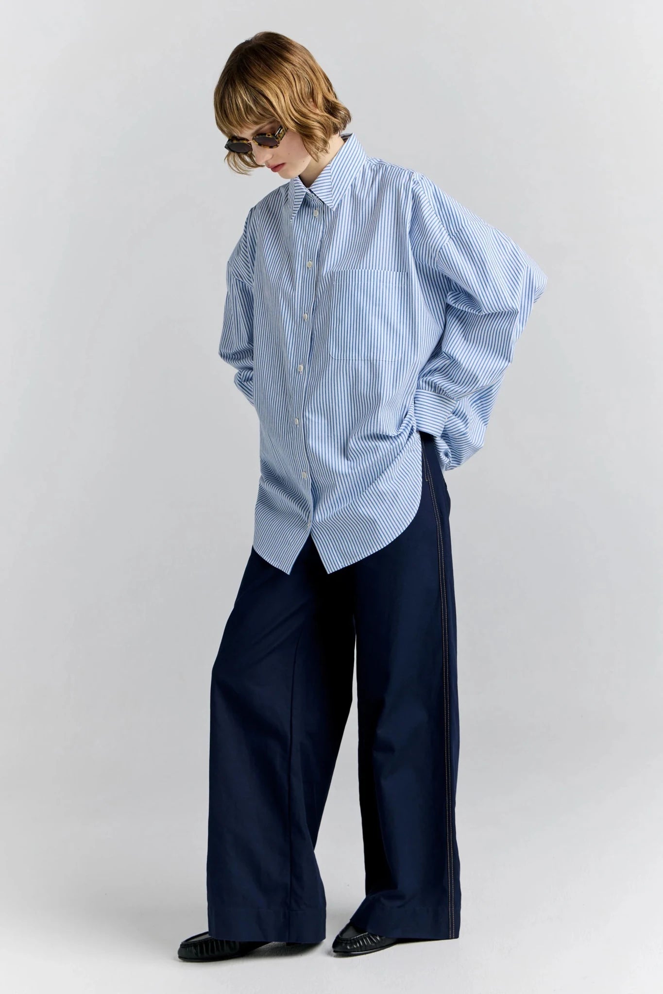 Karen Walker | Rider Shirt | Blue/White | Palm Boutique