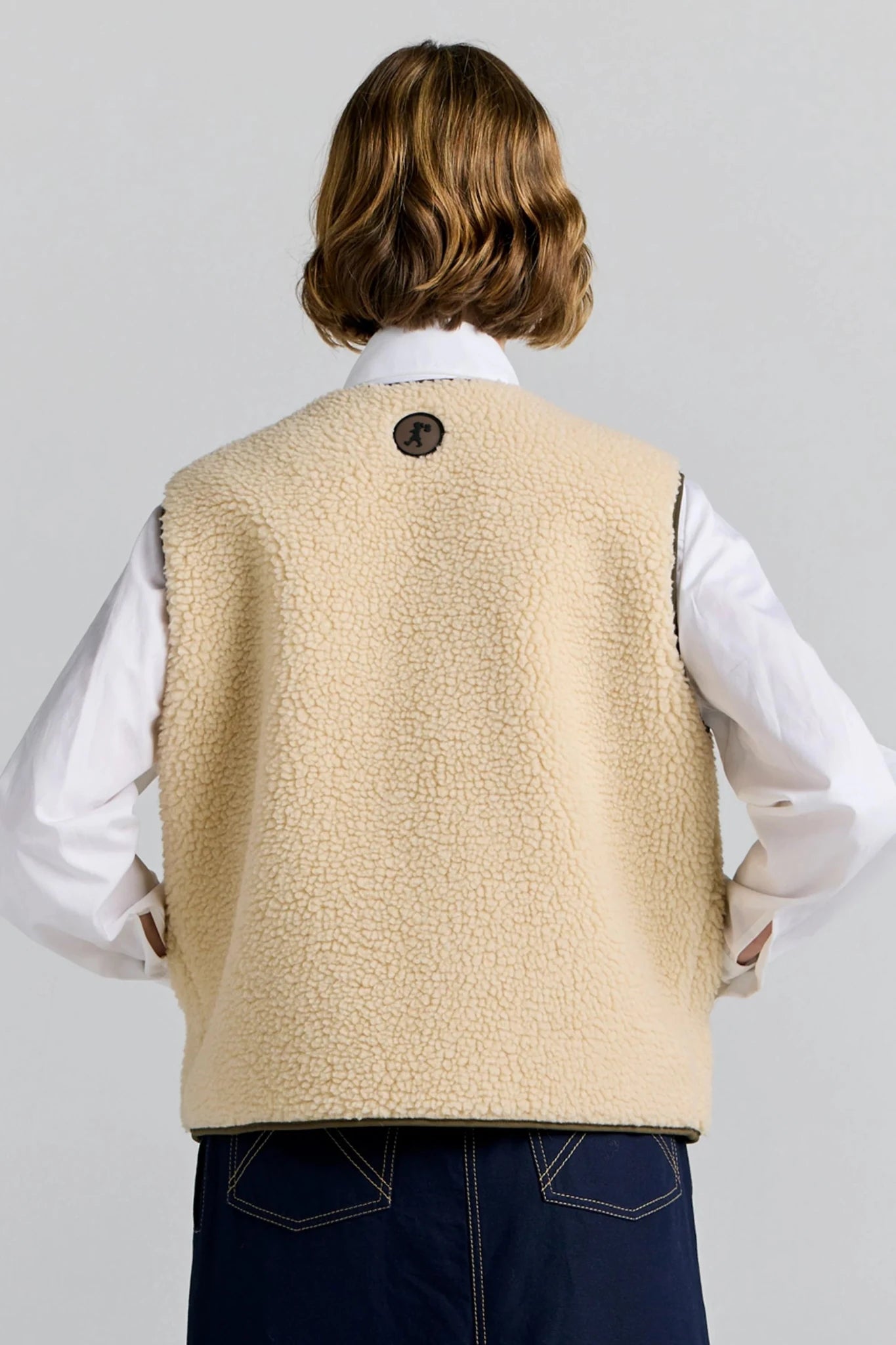 Karen Walker | Rider Vest | Natural /Olive | Palm Boutique