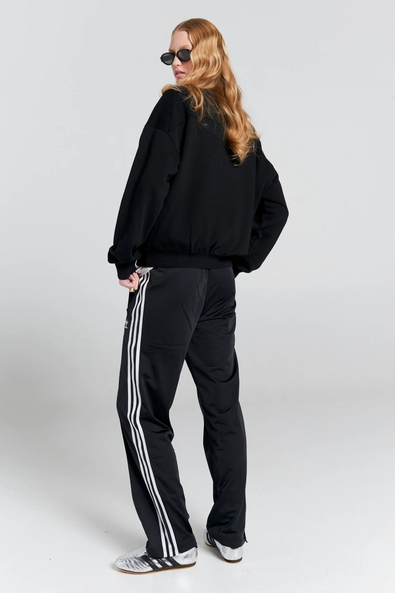 Karen Walker | Runaway Girl Cotton Crewneck Sweatshirt | Black | Palm Boutique